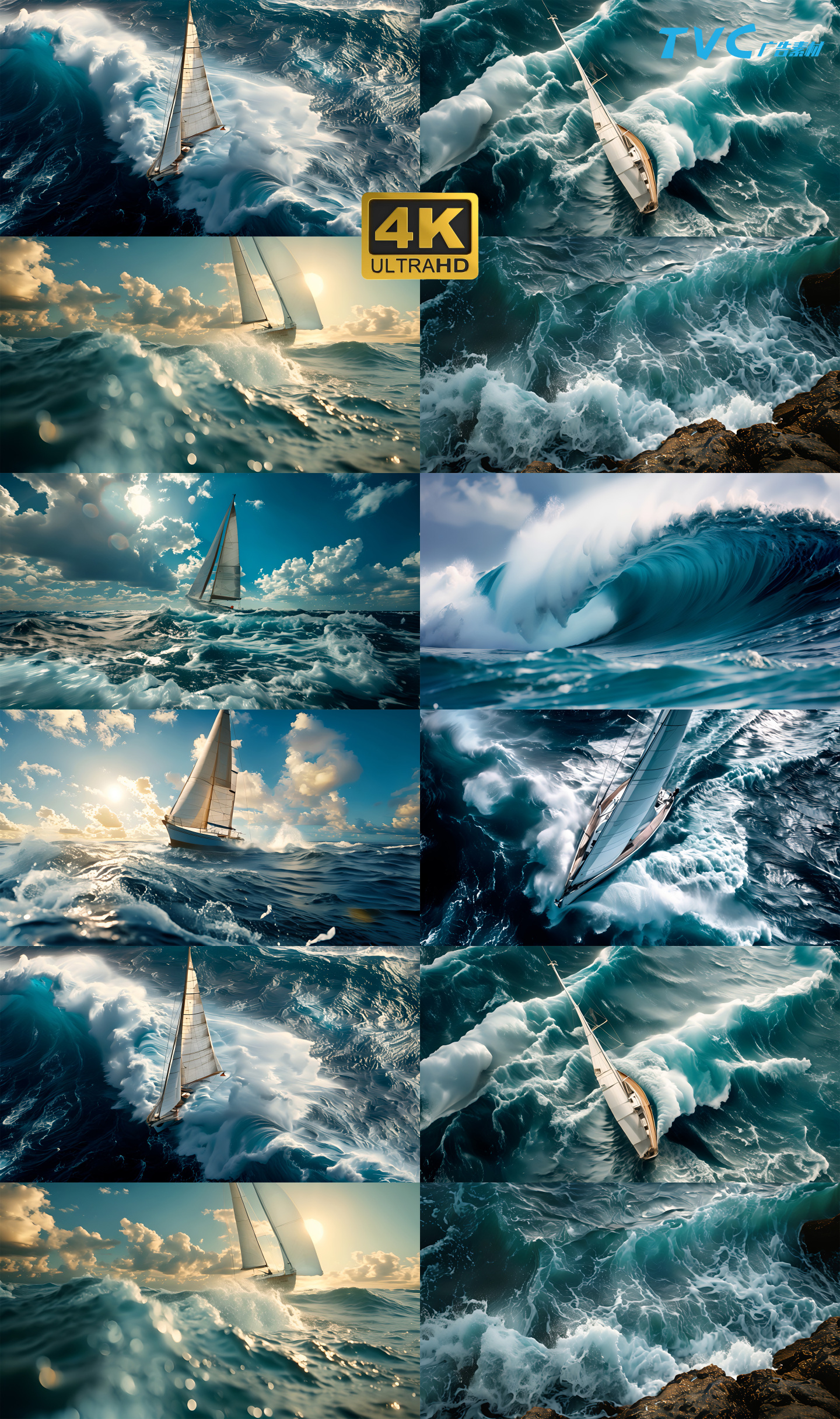 帆船海浪航行乘风破浪励志积极进取理想远航