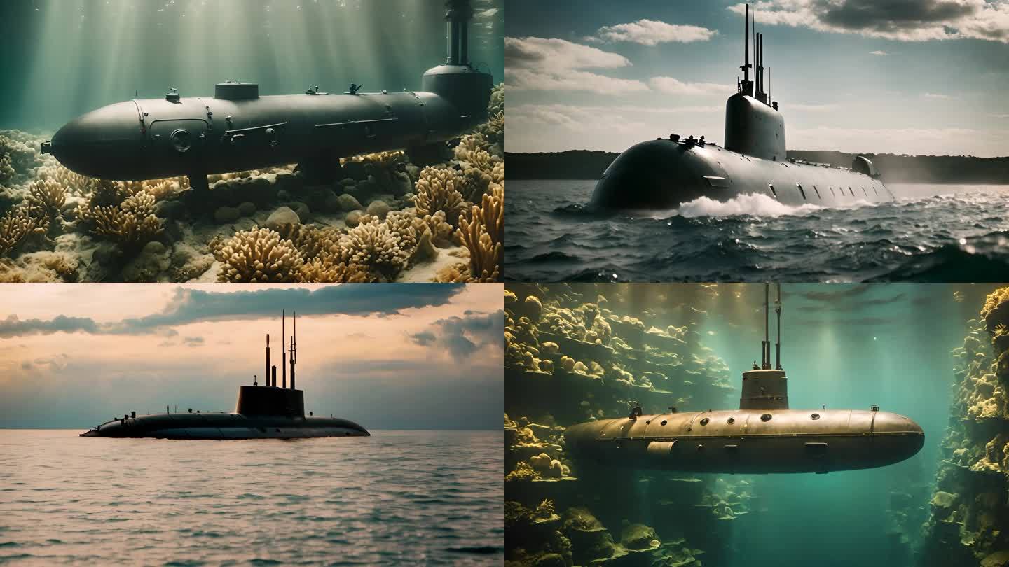 【原创4K】核潜艇潜水上浮水下