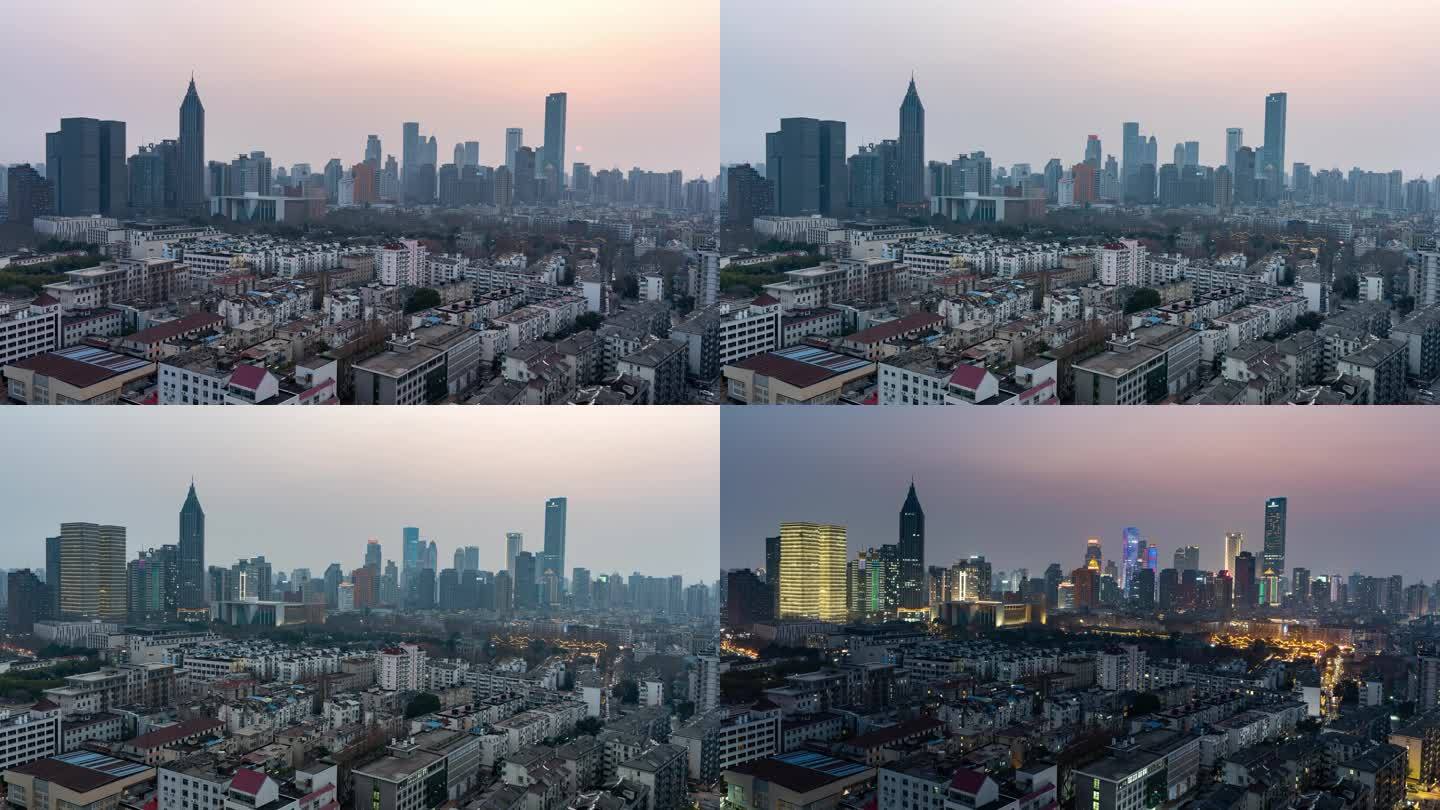 【8K原创】南京城市高楼日转夜延时