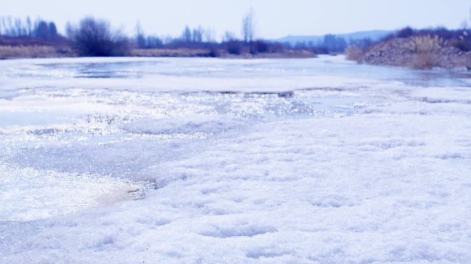 春季河流冰雪消融6K素材