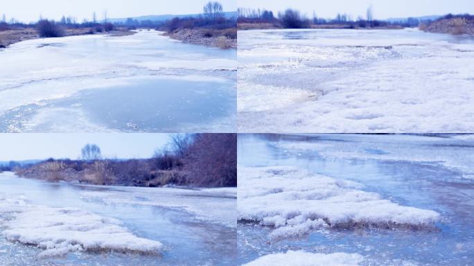 春季河流冰雪消融6K素材