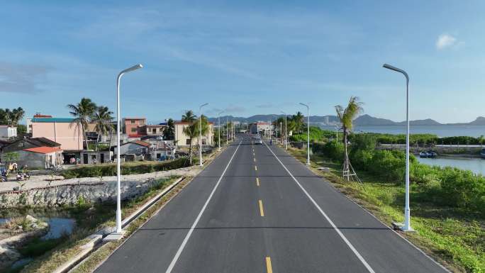 海南环岛旅游公路  陵水段航拍