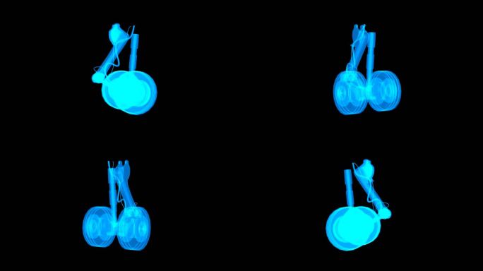 全息科技线框飞机起落架素材带通道