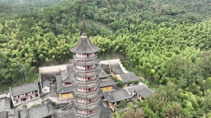 航拍宁波阿育王寺