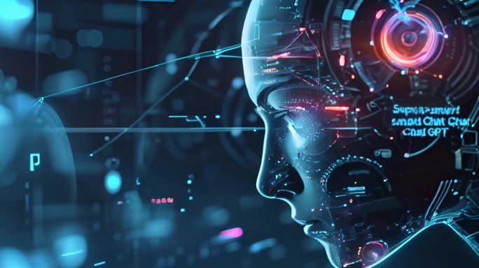 4K未来AI时代人工智能脑机接口机器人