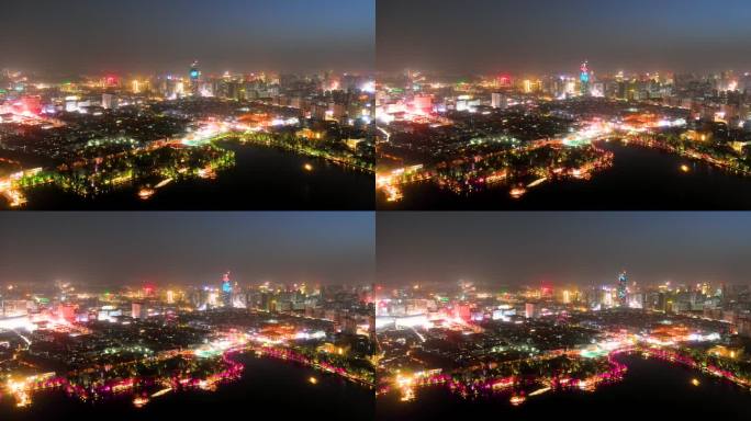 济南城市夜景航拍