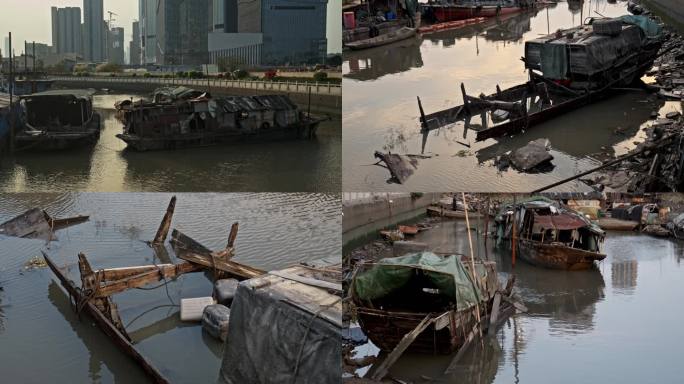 破烂报废的渔船