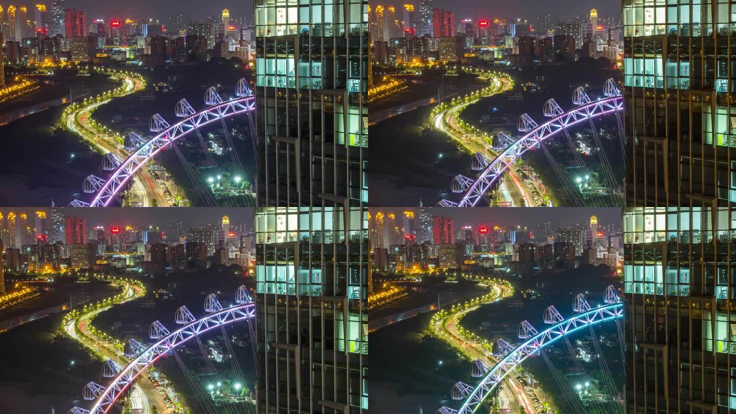 泉州夜景泉州东海泰禾摩天轮延时摄影