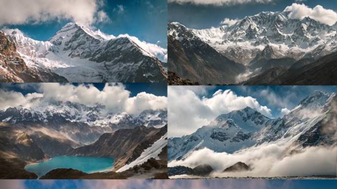 雪山 高山云海 日照金山 云雾缭绕