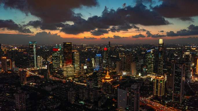 上海静安商圈夜景延时