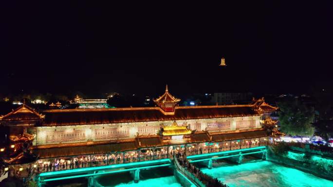 都江堰夜景  都江堰夜景延时 都江堰航拍