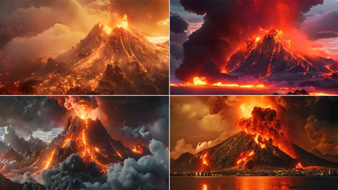 【合集】火山爆发火山喷发和灾难素材