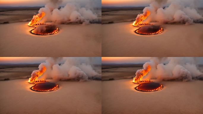 沙漠燃烧火焰