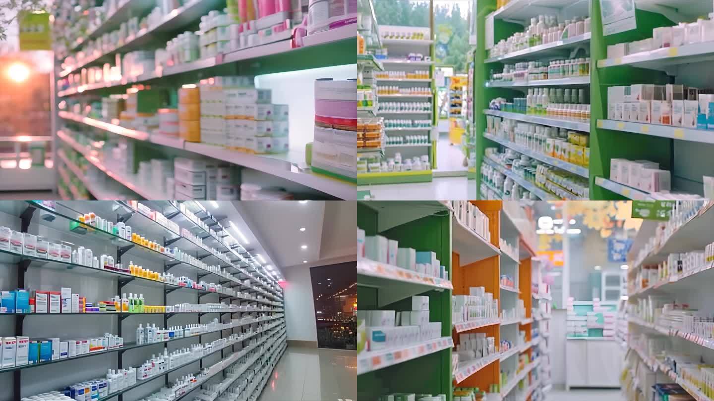 医药药柜药品药店展示素材原创