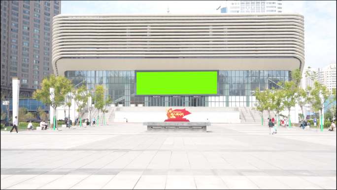 4k体育馆户外大屏的数字广告牌绿幕抠像