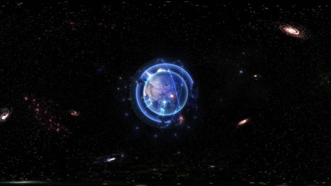 星空地球旋转穿越VR360全景元宇宙素材