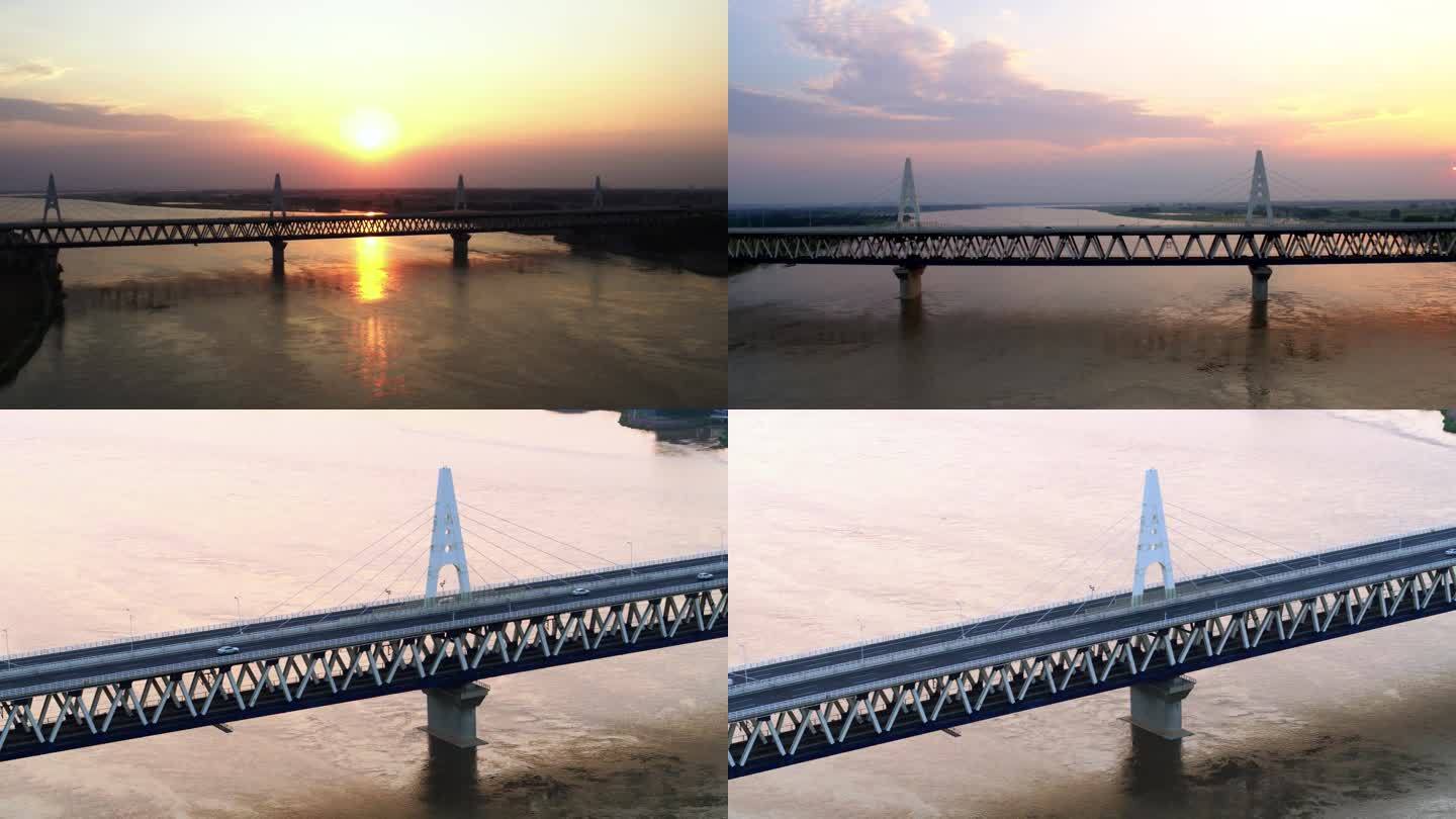 郑州黄河大桥黄河航拍