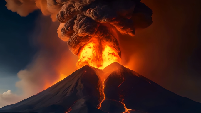 火山爆发 火山喷发 岩浆 自然灾害
