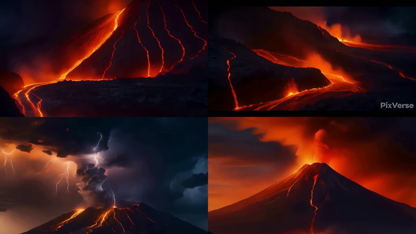 火山爆发 火山喷发 岩浆 自然灾害