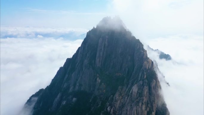 安徽黄山云海航拍延时自然风景视频素材
