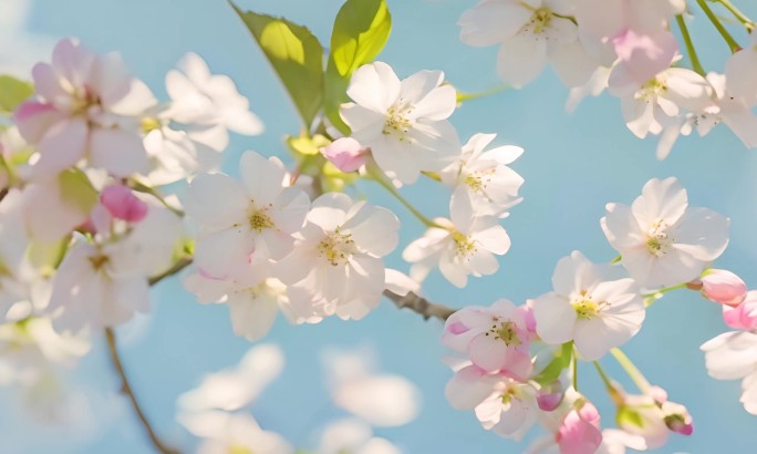 多组日系樱花春天夏天温暖阳光花卉文艺绽放