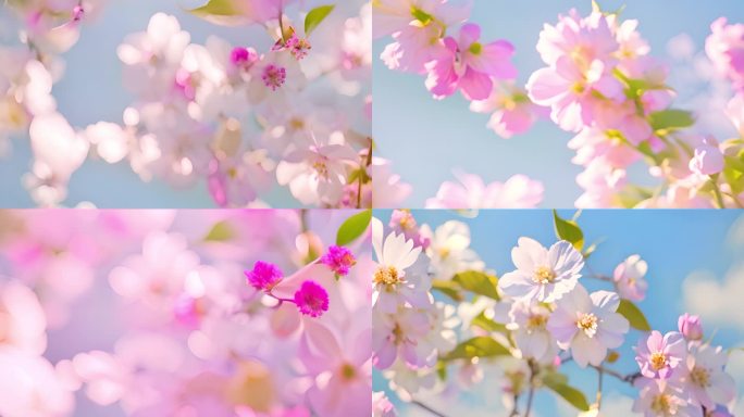 阳光下的樱花青春唯美纯洁花开春季夏日夏至