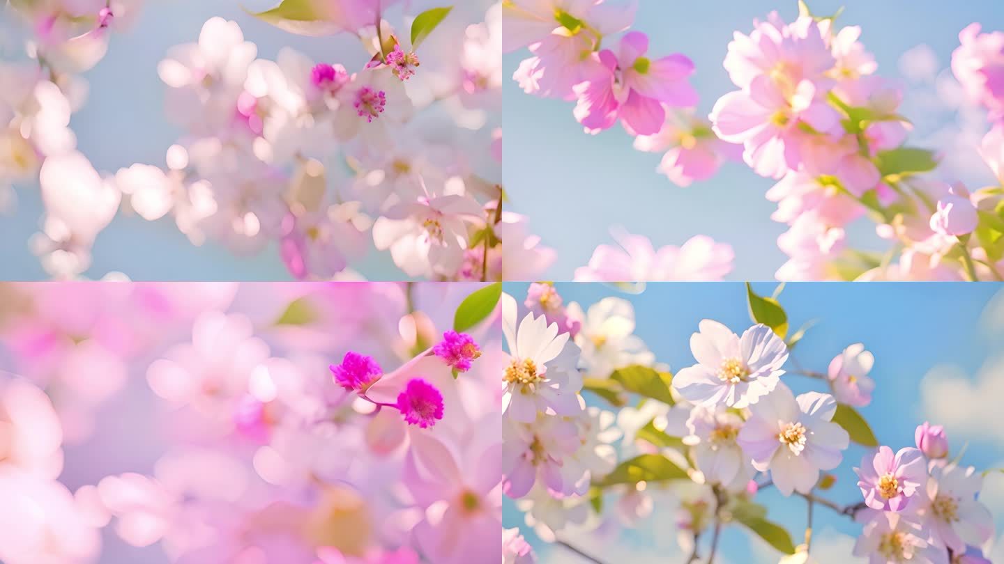 阳光下的樱花青春唯美纯洁花开春季夏日夏至