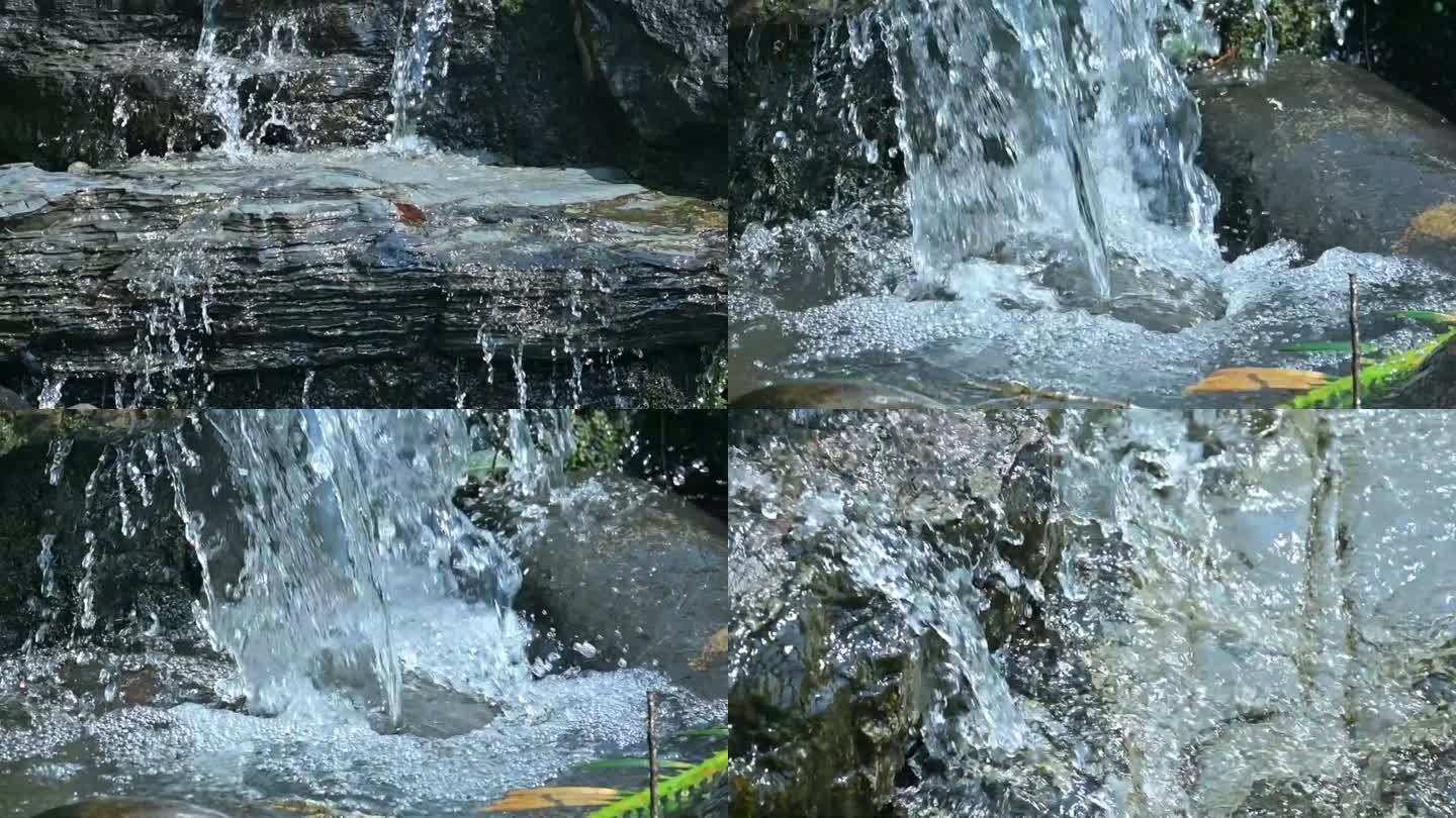 中式庭院假山溪流水滴