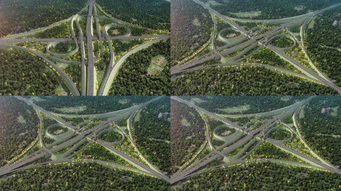3D动画高速公路立交桥
