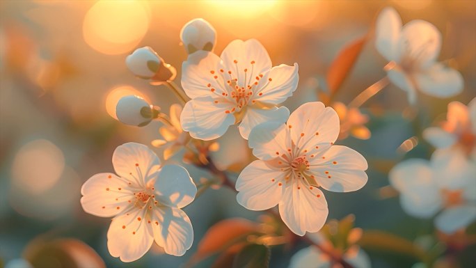 桃花茉莉花花海ai素材春天来了立春春分原