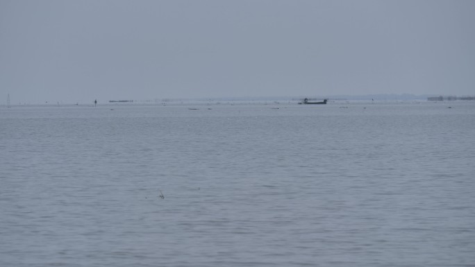 东南亚柬埔寨暹粒洞里萨湖渔船渔民捕渔