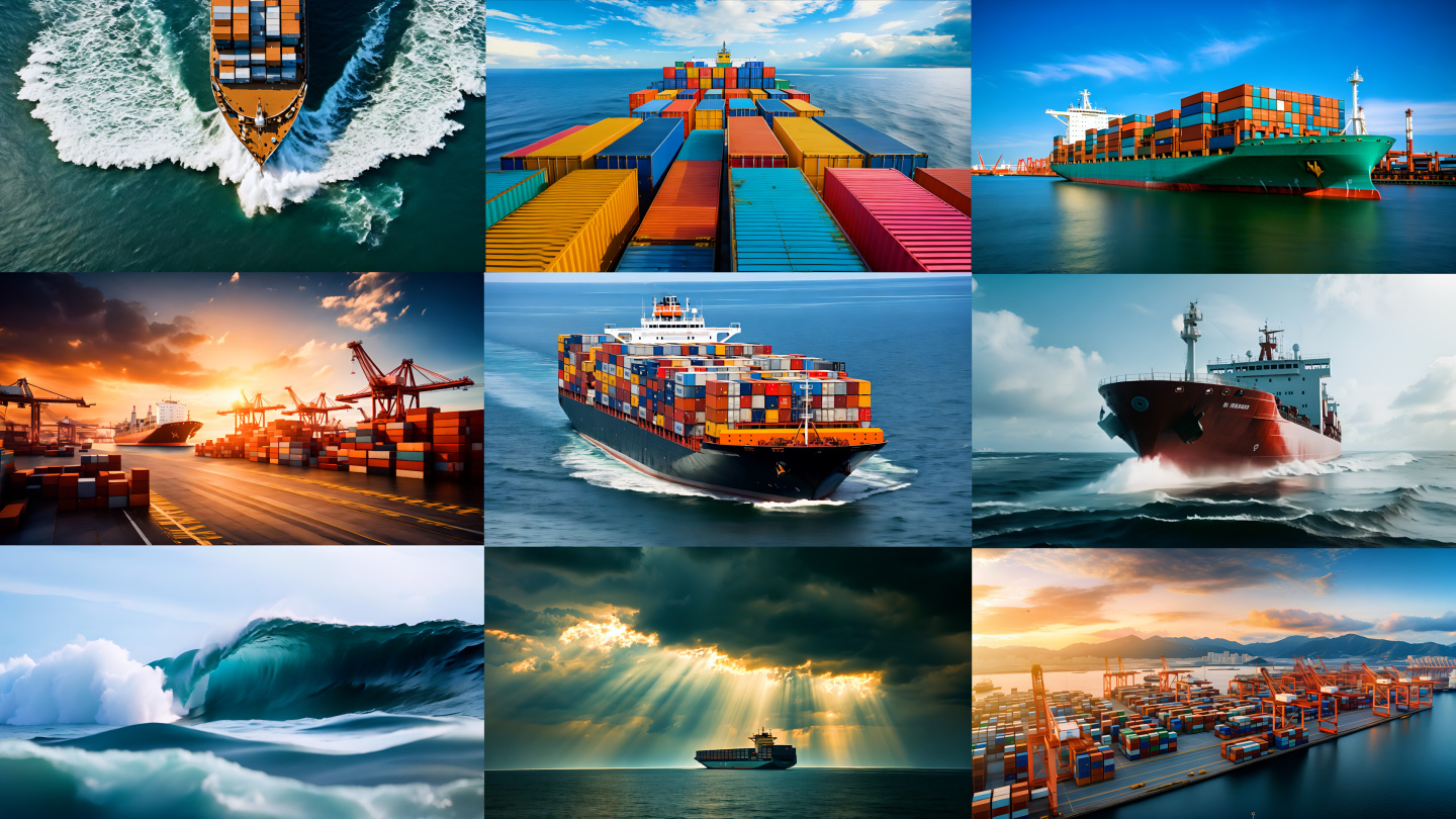 【合集】多款货轮海上行驶 集装箱国际贸易