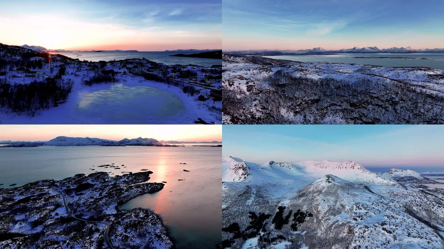 4K航拍挪威塞尼亚岛自然美景