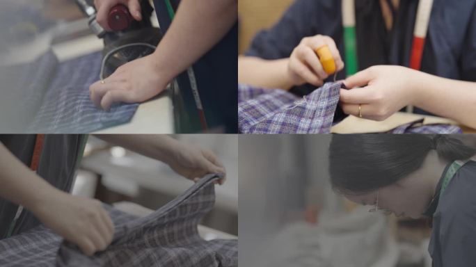 服装工作室裁缝铺缝纫布料熨服装剪裁缝衣服