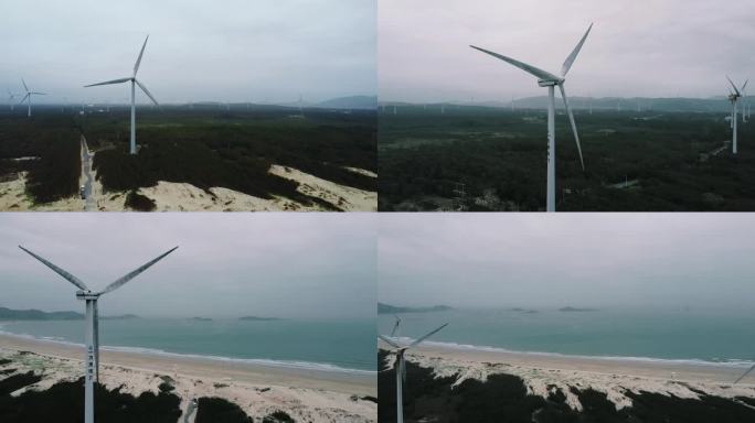 大海边电力风车发电站新能源