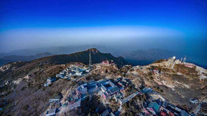 泰山风景区山脉航拍