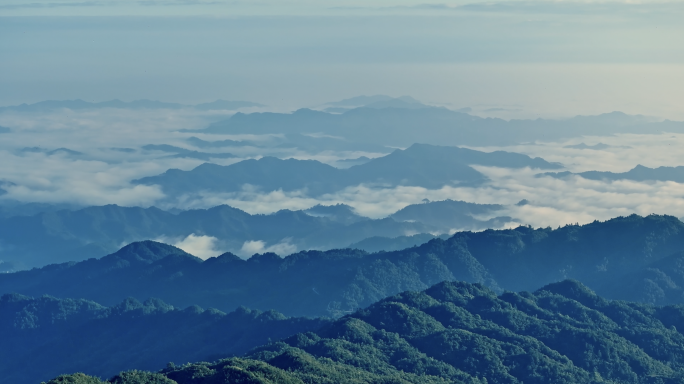 贵州生态云海大山森林云雾