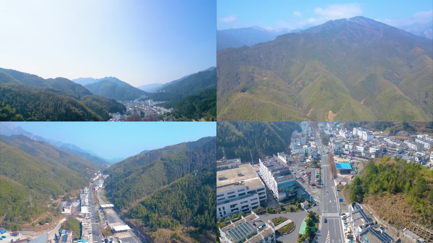 安徽省黄山风景区汤口镇大山风景视频素材航