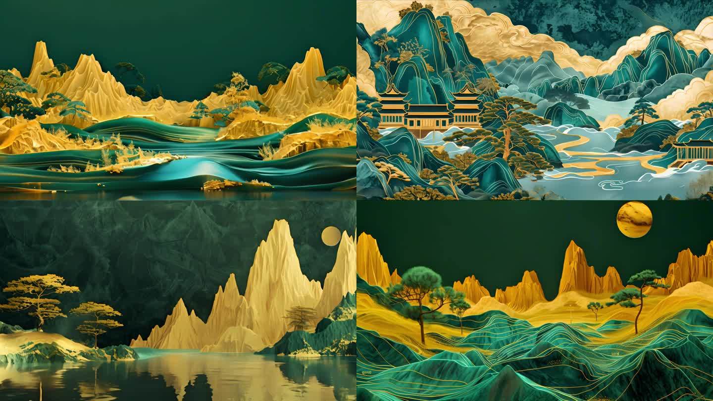 中国风意境山水，彩色写意中式风景【3】