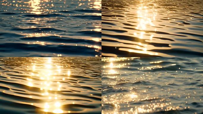 夕阳照射下的海面/湖面水波