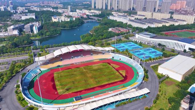 江西南昌大学前湖校区校园航拍风景风光