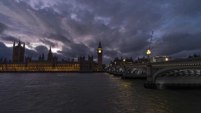 英国伦敦大本钟空镜头海外国外风光大气延时