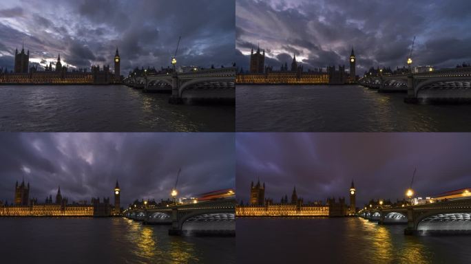 英国伦敦大本钟空镜头海外国外风光大气延时