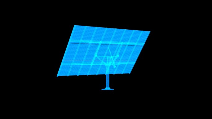 蓝色全息线框科技太阳能板素材带通道