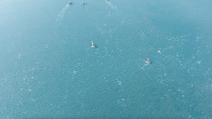 海上渔船捕捞航拍合集