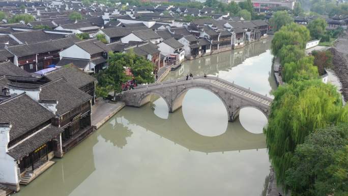 4K-log-航拍嘉兴月河历史街区