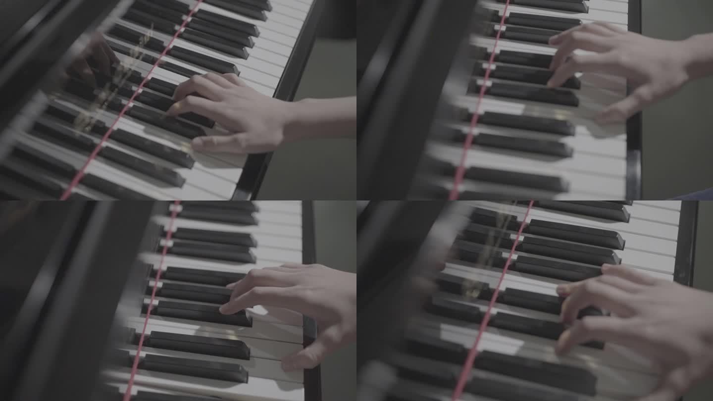钢琴 演奏 灰度 高清 手指 6