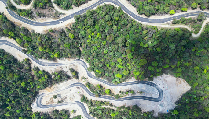 航拍环山公路云南山间公路