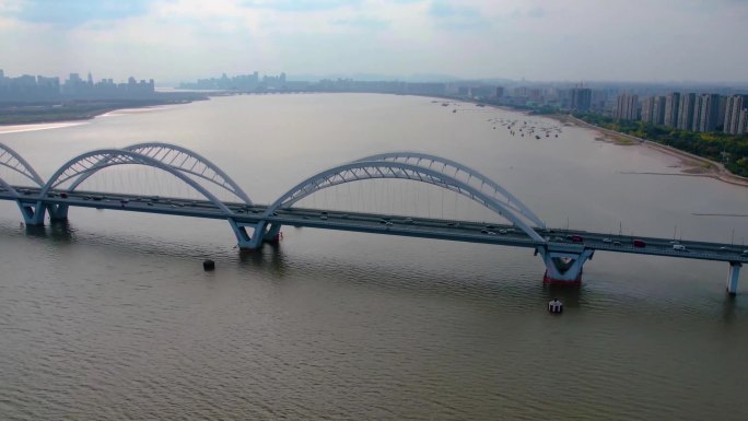 浙江杭州城市风景视频素材航拍