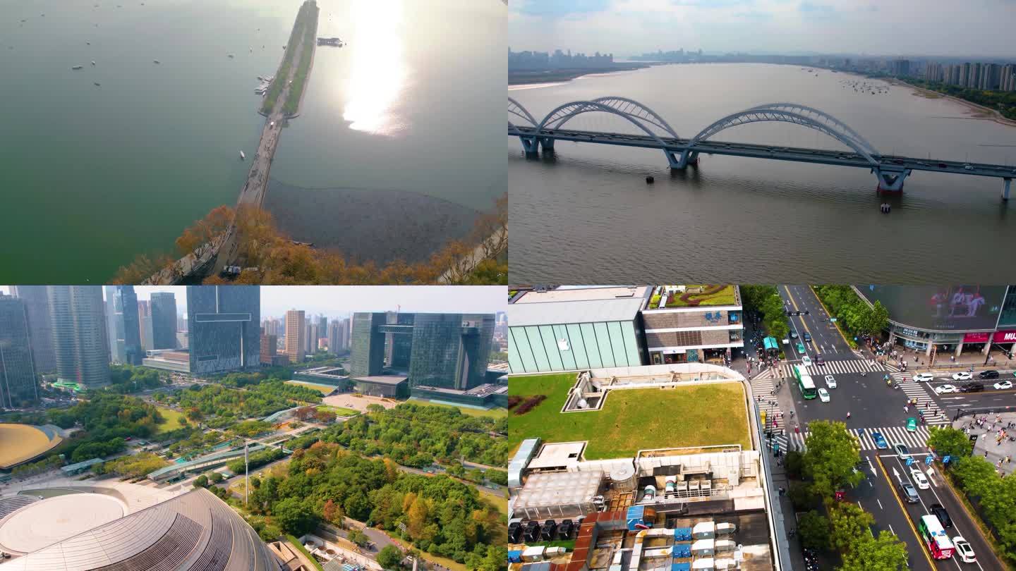 浙江杭州城市风景视频素材航拍